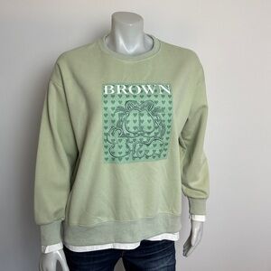 Garfield Green Crewneck Sweatshirt - “Brown” on front. Fits large